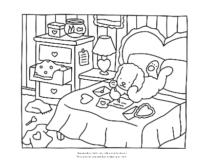 Desenho Bobbie Goods de Cachorrinho Brincando no Quarto para Colorir
