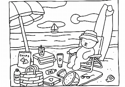 Desenho Bobbie Goods na Praia para Imprimir e Colorir