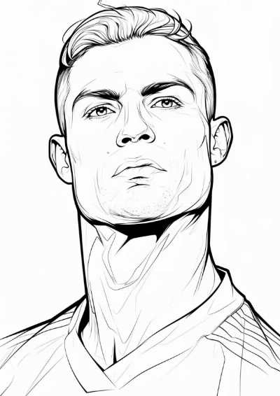 Desenho de Cristiano Ronaldo para Colorir