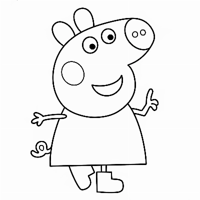 Desenho da Peppa Pig Sorrindo para Colorir