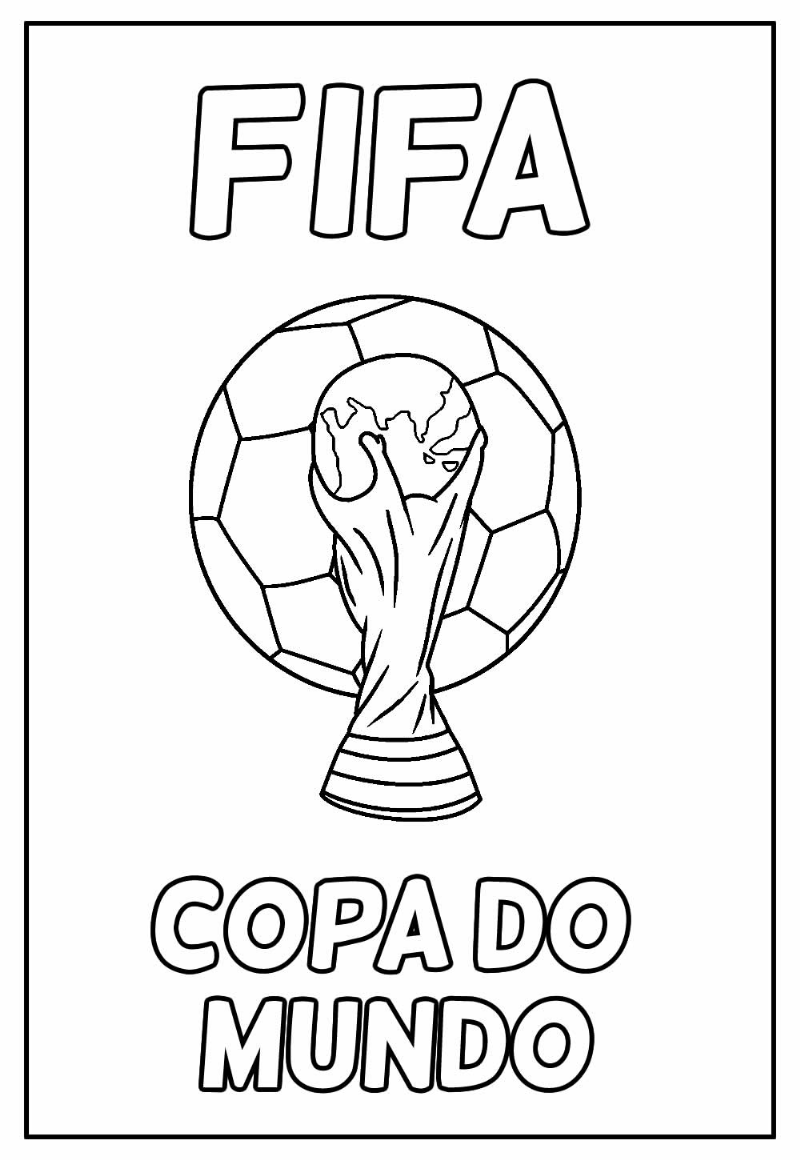 Desenho da Taça da FIFA Copa do Mundo para Colorir