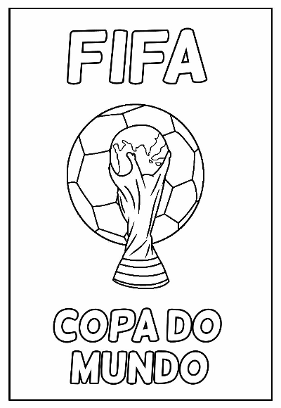 Desenho da Taça da FIFA Copa do Mundo para Colorir